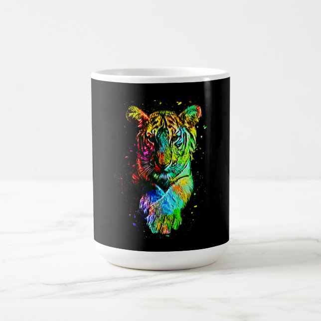 Colourful Pop Art Tiger Coffee Mug (Center)