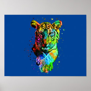 Colourful Pop Art Tiger Poster