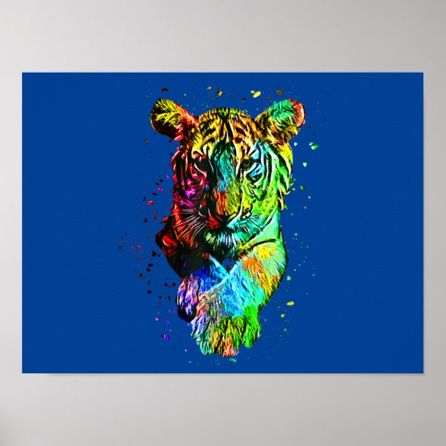 Colourful Pop Art Tiger Poster (Front)