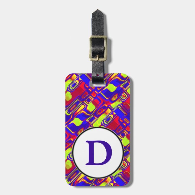 Colourful pop art with D Luggage Tag (Front Vertical)