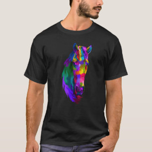 Colourful pop horse portrait Horses T-Shirt