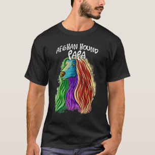 Colourful Pop Portrait Afghan Hound Dog Dad Father T-Shirt