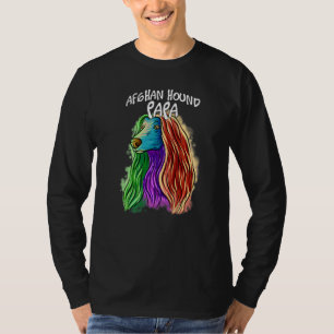 Colourful Pop Portrait Afghan Hound Dog Dad Father T-Shirt