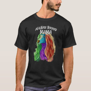 Colourful Pop Portrait Afghan Hound Dog Mum Mother T-Shirt