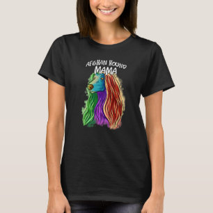Colourful Pop Portrait Afghan Hound Dog Mum Mother T-Shirt