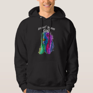 Colourful Pop Portrait Basset Hound Dog Dad Father Hoodie