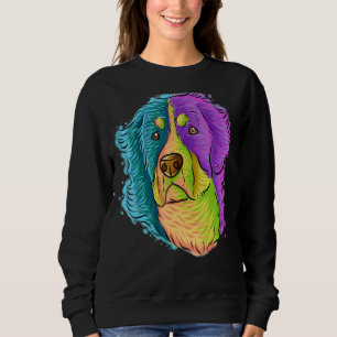 Colourful Pop Portrait Bernese Mountain Dog Mum Mo Sweatshirt