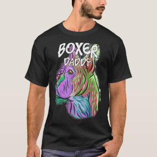 Colourful Pop Portrait Boxer Dog Dad Father's Day T-Shirt