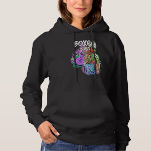 Colourful Pop Portrait Boxer Dog Dad Papa Father's Hoodie