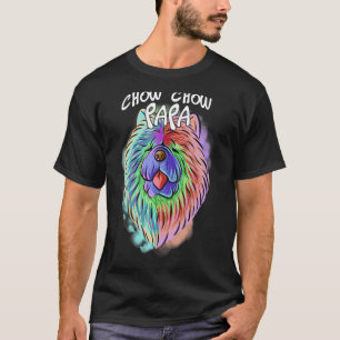 Colourful Pop Portrait Chow Chow Dog Dad Father's T-Shirt