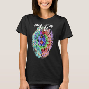 Colourful Pop Portrait Chow Chow Dog Dad Father's  T-Shirt