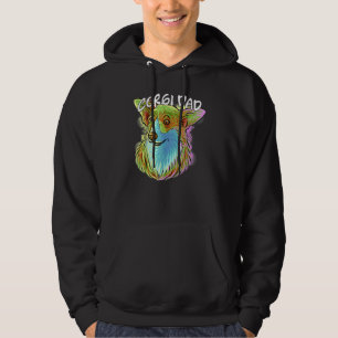 Colourful Pop Portrait Corgi Dog Dad Father's Day Hoodie