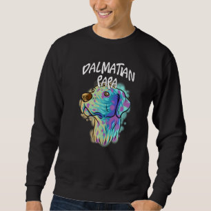 Colourful Pop Portrait Dalmatian Dog Dad Father's Sweatshirt