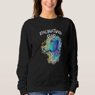 Colourful Pop Portrait Dalmatian Dog Dad Father's Sweatshirt