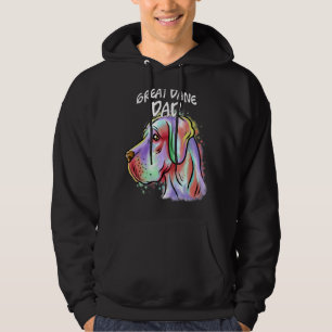 Colourful Pop Portrait Great Dane Dog Dad Father's Hoodie