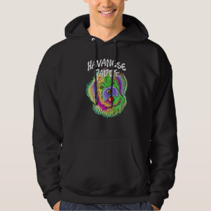 Colourful Pop Portrait Havanese Dog Dad Father's D Hoodie
