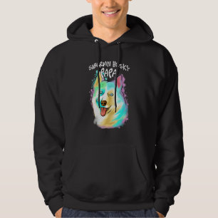 Colourful Pop Portrait Husky Dog Dad Father's Day Hoodie