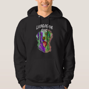 Colourful Pop Portrait Labrador Dog Dad Father's D Hoodie