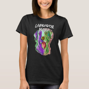 Colourful Pop Portrait Labrador Dog Mum Mama Mothe T-Shirt