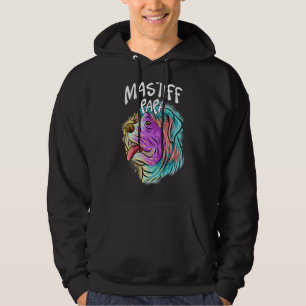 Colourful Pop Portrait Mastiff Dog Dad Papa Father Hoodie