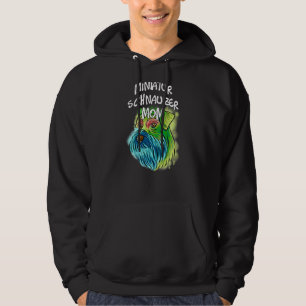 Colourful Pop Portrait Miniatur Schnauzer Dog Mum Hoodie