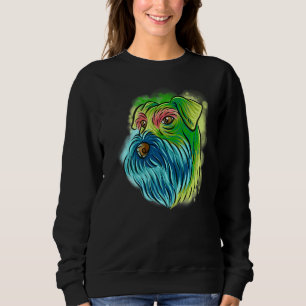 Colourful Pop Portrait Miniature Schnauzer Dog Mum Sweatshirt