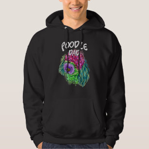 Colourful Pop Portrait Poodle Dog Dad Father's Day Hoodie