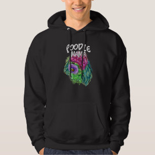 Colourful Pop Portrait Poodle Dog Mum Mother's Day Hoodie