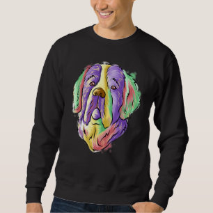 Colourful Pop Portrait Saint Bernard Dog Mum Mothe Sweatshirt