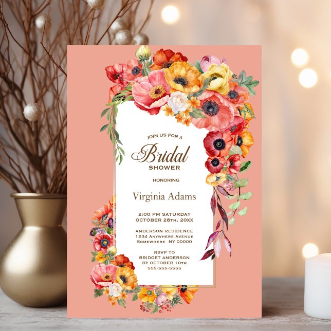 Colourful Poppies Bridal Shower Invitation (Creator Uploaded)
