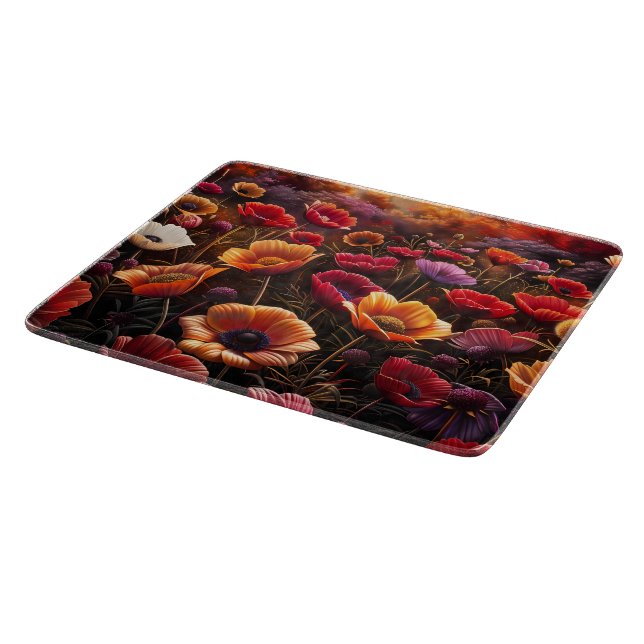 Colourful Poppies Cutting Board (Corner)