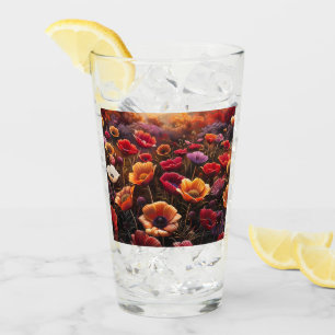 Colourful Poppies Glass