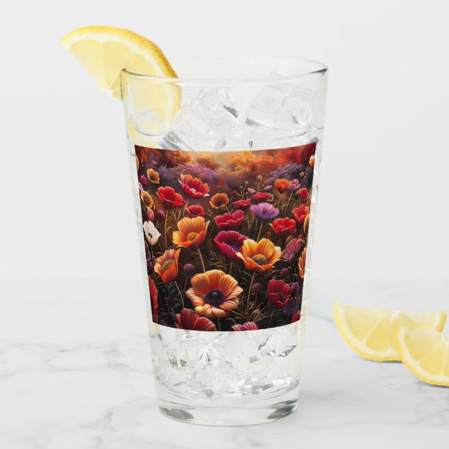 Colourful Poppies Glass (Front Ice)