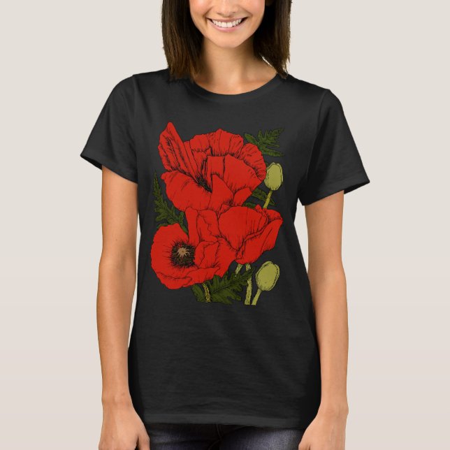 Colourful Poppies T-Shirt (Front)