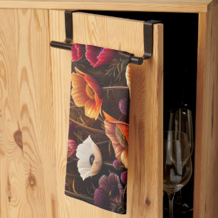 Colourful Poppies Tea Towel