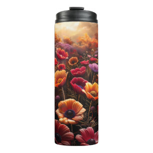 Colourful Poppies Thermal Tumbler