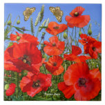 Colourful Poppy Field Ceramic Tile<br><div class="desc">A field of gorgeous red poppies,  such a beautiful gift box for someone special,  or why not treat yourself!</div>
