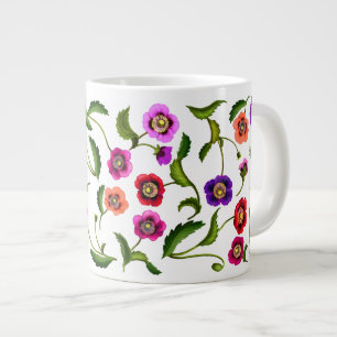 Colourful Poppy Garden Flowers Jumbo Mug