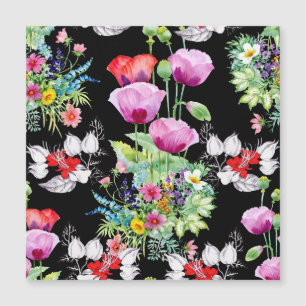 Colourful Poppy Summer Flowers Pattern