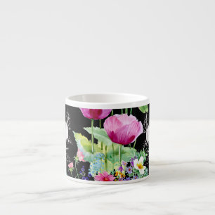 Colourful Poppy Summer Flowers Pattern Espresso Cup
