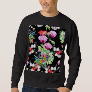 Colourful Poppy Summer Flowers Pattern Sweatshirt