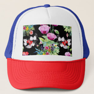 Colourful Poppy Summer Flowers Pattern Trucker Hat