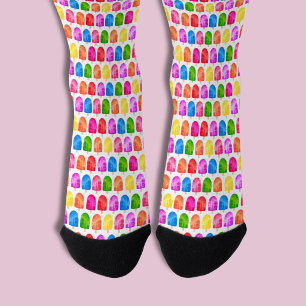 Colourful Popsicle Ice Lolly pattern Socks