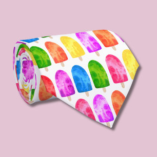 Colourful Popsicle Ice Lolly pattern Tie