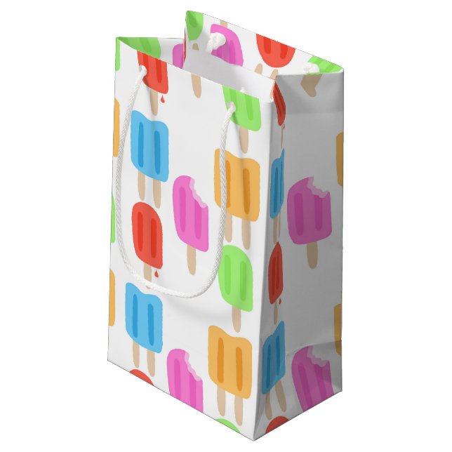 Colourful Popsicle Pattern Small Gift Bag (Back Angled)