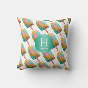 Colourful Popsicle Pattern with Your Monogram Cushion