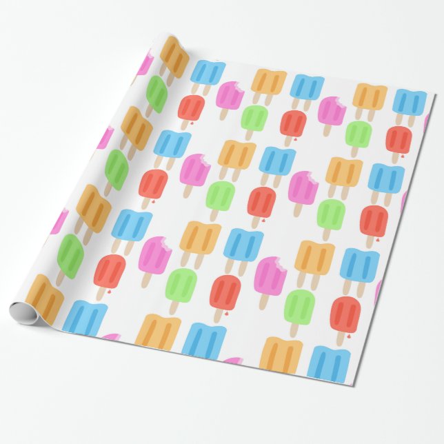 Colourful Popsicle Pattern Wrapping Paper (Unrolled)