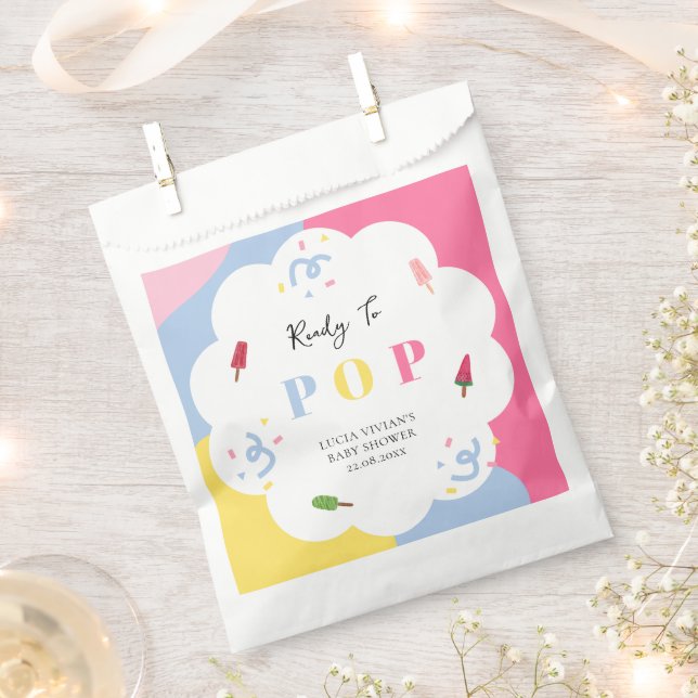 Colourful Popsicle Ready to Pop Baby Shower Favour Bag (Clipped)