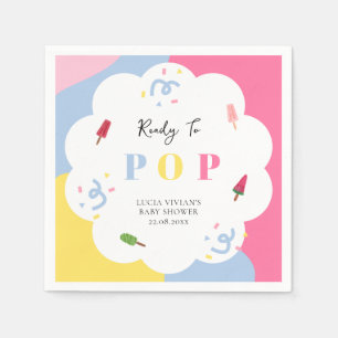 Colourful Popsicle Ready to Pop Baby Shower Napkin