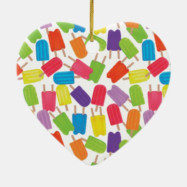 Colourful Popsicles! Ceramic Ornament (Back)